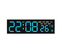 Grand pour réveil Numérique LED Murale avec Température Date pour jour - Horloge Lumineuse 3 Niveaux Veilleuse Douce Salon pour chambre 16.8cm(F)