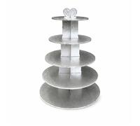 Grand présentoir cupcakes argent rond - hauteur 55 cm