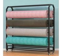 Grand rack de rangement de rouleau de tissu commercial textile, porte-bagages de stockage, porte-organisation en acier lourd, pour papier peint, film de fenêtre de voiture, bobine de tissu multimédia