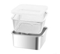 Grand récipient de conservation alimentaire 2500 ml en acier inoxydable | Acier 304, corps résistant à la rouille, rangement libre, s'adapte aux étagères de réfrigérateur, utilisation durable