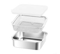 Grand récipient de conservation alimentaire en acier inoxydable de 2500 ml | Acier 304, corps résistant à la rouille, rangement libre, s'adapte aux étagères de réfrigérateur, utilisation durable