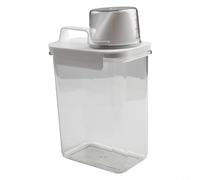 Grand récipient hermétique pour détergent à lessive - Boîte de rangement avec pelle - Couvercle résistant à l'humidité pour capsules de perles - Distributeur transparent de 2,3 L pour une organisation