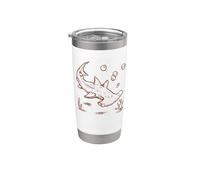 Grand requin blanc - Requin océan - Amoureux des requins - aileron de requin Gobelet isotherme en acier inoxydable double paroi