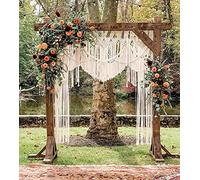 Grand rideau en macramé fait à la main - Style bohème - Décoration de mariage - 190 x 210 cm - Naturel