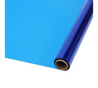 Grand rouleau de film cellophane coloré translucide résistant aux déchirures, imperméable et durable pour panier cadeau, emballage de bonbons, Saint-Valentin, Pâques - Bleu - 40 cm x 30 m