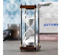 Grand sablier 60 Minutes, sablier décoratif en Bois avec Sable Blanc, Horloge de Sable 1 Heure