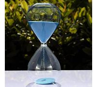 Grand sablier coloré en verre tendance - Décoration d’intérieur ou cadeau de Noël et d'anniversaire, bleu, 60 Minutes