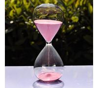 Grand sablier coloré en Verre Tendance - Décoration d’intérieur ou Cadeau de Noël et d'anniversaire, Rose, 10 Minutes