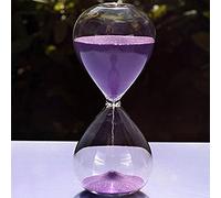 Grand sablier coloré en verre tendance - Décoration d’intérieur ou cadeau de Noël et d'anniversaire, violet, 60 Minutes