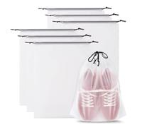 Grand sac à chaussures de voyage avec corde - Pochette portable transparente avec cordon de serrage pour 6 pièces de rangement pour adolescents, hommes, valises, train