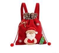 Grand sac à dos pour cadeau de Noël | Polaire épaisse, bretelles réglables, cordon de serrage, motifs festifs, peut contenir des bonbons et des petits cadeaux