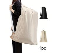 Grand sac à linge de grande capacité, avec bandoulière et cordon de serrage durable, sac à linge rectangulaire tressé, convient pour le stockage à la maison et en voyage, peut être utilisé comme sac à