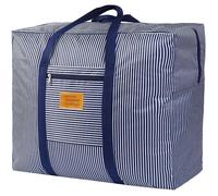 Grand sac de rangement imperméable pour déménagement, conteneur de rangement pour décorations, grand et durable pour literie, bleu