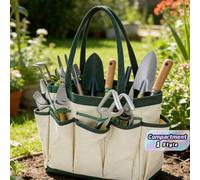 Grand sac de rangement pour outils de jardin avec compartiments, imperméable et résistant aux taches. Sac fourre-tout portable pour le jardinage extérieur, le pique-nique sur la pelouse, les voyages d