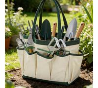 Grand sac de rangement pour outils de jardin, imperméable et résistant aux taches, portable, organisateur de fournitures de jardinage pour hommes et femmes, sac à main pour jardinage extérieur, pique-