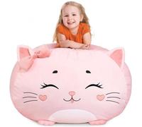 Grand sac de rangement pour peluches, avec un joli motif de lapin et une fermeture à glissière