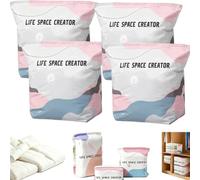 Grand Sac Sous Vide Sans Pompe - Housse de Compression Cube Réutilisable,Sac De Rangement Sous Vide Sans Pompe, Anti-Poussière et Étanche, Idéal pour Couettes, Couvertures (M(70 * 50CM)*4)