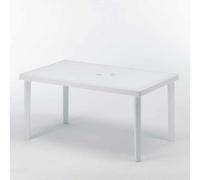 Grand Soleil Boheme Poly Rotin table rectangulaire 150x90 - Blanc