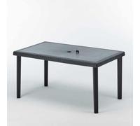 Grand Soleil Boheme Poly Rotin table rectangulaire 150x90 - Noir
