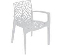 GRAND SOLEIL Fauteuil Upon Gruvyer empilable Polypropylène Blanc 53 x 58 x 81 cm