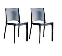 GRAND SOLEIL Grandsoleil Upon B-Side Transparente Chaise empilable, en Polycarbonate, Gris fumé foncé, 50 x 48 x 81.5 cm