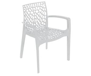 GRAND SOLEIL Grandsoleil Upon Gruvyer Fauteuil empilable, Polypropylène, Blanc, 53 x 58 x 81 cm