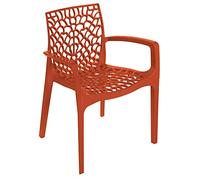 Grand Soleil Gruvyer Arm Chaises en polypropylène avec accoudoirs Jardin Bar - Orange