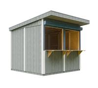 Grand stand marché avec comptoir 240x248x305cm 5,9m2 bar jardin, kiosque gris