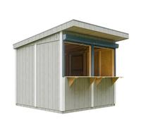 Grand stand marché avec comptoir 240x248x305cm 5,9m2 bar jardin, kiosque gris