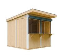 Grand stand marché avec comptoir 240x248x305cm 5,9m2 bar jardin, kiosque jaune