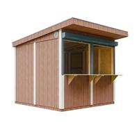Grand stand marché avec comptoir 240x248x305cm 5,9m2 bar jardin, kiosque rouge