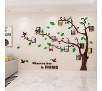 Grand sticker mural 3D à faire soi-même, motif végétal, vert, autocollant