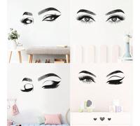 Grand sticker mural à grands yeux, décoration de chambre à cils, sticker mural à cils à la mode, art mural amovible DIY, convient pour le salon de beauté des femmes, la chambre à coucher, le salon A,B