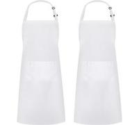 Grand tablier de cuisine unisexe avec poches Blanc basique