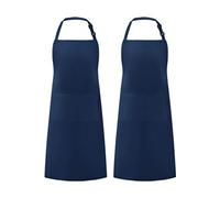 Grand tablier de cuisine unisexe avec poches Bleu foncé