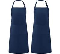 Grand tablier de cuisine unisexe avec poches Bleu foncé