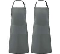 Grand tablier de cuisine unisexe avec poches Gris foncé