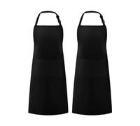 Grand tablier de cuisine unisexe avec poches noir