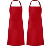 Grand tablier de cuisine unisexe avec poches Rouge basique