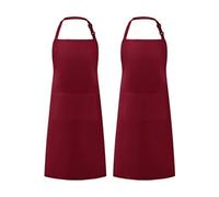 Grand tablier de cuisine unisexe avec poches Rouge foncé basique