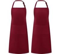 Grand tablier de cuisine unisexe avec poches Rouge foncé basique