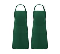 Grand tablier de cuisine unisexe avec poches vert foncé