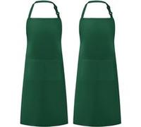 Grand tablier de cuisine unisexe avec poches vert foncé