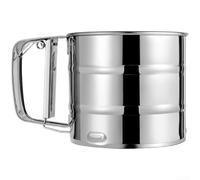 Grand tamis à farine à manivelle en acier inoxydable avec écran à maille fine, outil de cuisine robuste pour la fabrication de gâteaux et la cuisson en vrac (2,5 tasses)
