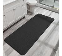 Grand tapis de bain ultra fin pour salle de bain, séchage rapide, antidérapant, lavable en machine, à poils courts, pour douche à l'extérieur, évier, accessoires de décoration d'intérieur, noir, 0,6 x