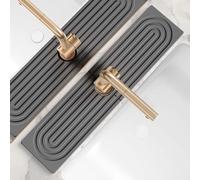 Grand tapis de robinet pour évier de cuisine - Tapis de séchage en pierre pour comptoir de cuisine, plateau d'évier en pierre de diatomite à séchage rapide, super absorbant, décoration élégante et