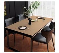 Grand Tapis de Table en Cuir, Nappe Simili Cuir Anti Tache Impermeable Antidérapante Anti-Brûlure Protection pour Table pour Cuisine, Table Basse, Bureau, Intérieur, Extérieur,(80×80cm,Khaki)