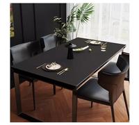 Grand Tapis de Table en Cuir, Nappe Simili Cuir Anti Tache Impermeable Antidérapante Anti-Brûlure Protection pour Table pour Cuisine, Table Basse, Bureau, Intérieur, Extérieur,(60×100cm,Black)