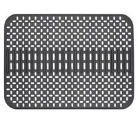 Grand tapis d'égouttage en silicone (43 x 32 cm), tapis pour évier, tapis avec pieds de soutien, tapis d'égouttage résistant à la chaleur et antidérapant pour plans de travail de cuisine (gris)