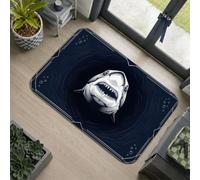 Grand tapis minimaliste motif requin blanc 0,6 x 0,9 m
